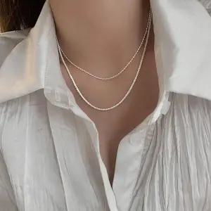 심플 블링 샤이닝 레이어드 데일 얇은줄목걸이