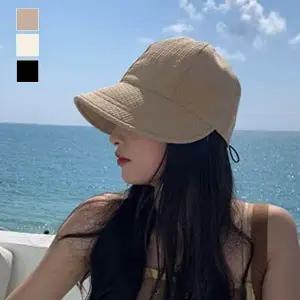 양면모자 와플 패턴 빈티지 캐쥬얼 둥근 챙 벙거지 모자