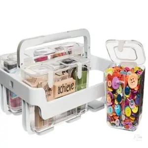 ( )다기능 수납정리함 컨테이너 미술재료정리함 컨테이너수납용품 단추정리함 정리용기 도장정리함