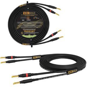 세계 최고의 케이블 8피트 WBC-GOLD-LOCAP-SPKR-12 AWG - 저커패시턴스 저인덕턴스 고순도 OFC Audiophile HiFi 스피커 쌍(Emancy Gold Banana 플러그 포함)