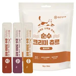 댕냥이라이프 순수 크리미 짜먹는 고양이 간식 3종 혼합 36p