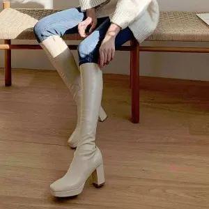 여성 하이힐 슈즈 포인트 디자인 플랫폼 롱부츠 5FW 힐포인트nop991