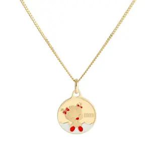18K 미아방지 유아 어린이 닭띠 컬러 코인 목걸이 IRN32467