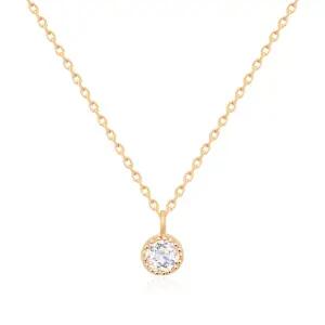 18K 3.75mm 큐빅 프롱 체인 목걸이 NPN27226