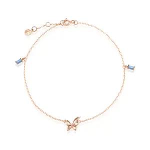 18K 탄생석 아쿠아마린 나비 큐빅 발찌 SCA38269