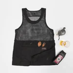 슬립투포 하프 메쉬 앞치마 블랙 여름 원피스