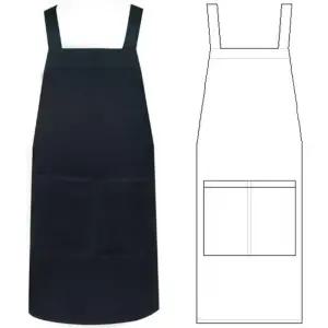 카페 서빙 업소용 H형 앞포켓 주머니 면앞치마 블랙 가게 어린이집 요양원 주방