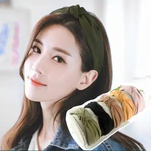 베이직머리띠 빈티지 매듭 패브릭 넓은 헤어밴드
