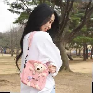 곰인형가방 위캔드 멜빵포켓 테디베어 인형 보조 크로스백 4Color