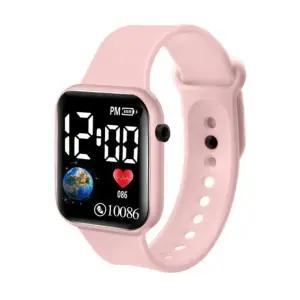 LED시계 컬러 사각 시계 손목 젤리시계 LED 여자 학생 남자 밴드 전자