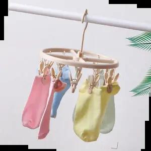 천장빨래건조대 360도 회전 12클립 빨래 집게 걸이 행거 건조대