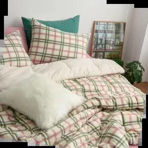 가을이불 Madras 체크 소프트마이크로 차렵이불패드세트 SS