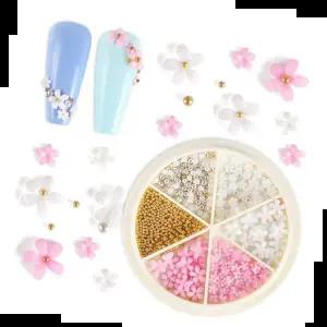 네일스톤 네일아트 꽃진주 플라워펄 웨딩 스톤 6종 세트