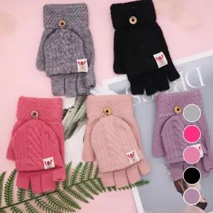 겨울철 손가락 벙어리 겸용 따뜻한 니트 소재 장갑