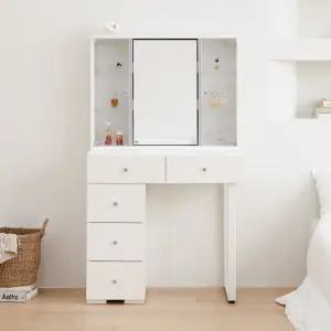 티엔느디자인 샤르망 뷰티 화장대 시즌6 800 LED 조명 수납 화장대