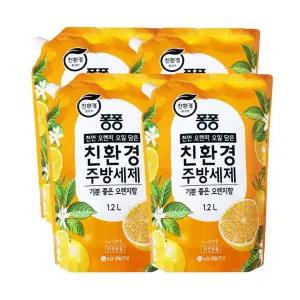 퐁퐁 친환경 주방세제 오렌지 1.2L x 4개