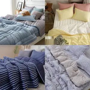 [르헤브] 먼지없고 도툼한 간절기 기숙사 차렵이불 사계절 이불세트 패드 침구