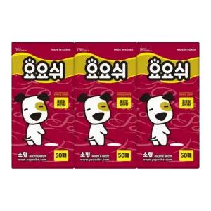 요요쉬 애견 배변패드 소형 와인 50매 3개