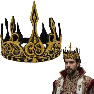 니키 빅스 노벨티 성인 골드 중세 리갈 왕세자 조정 가능한 왕실 티아라 왕관 다크 퀸 헤드피스 의상