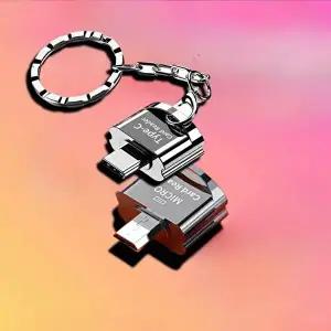 [셀러허브 가전]키링고리형 휴대용 SD 카드 리더기 마이크로5핀 C타입