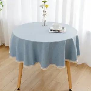 무지컬러 원형 테이블보 방수 방유 발코니 소형 원탁 커피테이블 식탁보 180cm