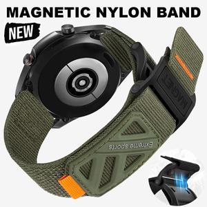 갤럭시 워치 7 6 5 4 40/44mm 및  GT5 4Pro 3 46mm용 20mm 마그네틱 나일론 스트랩 (클래식 팔찌)