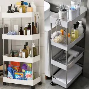 수납장 선반 플라스틱 서랍장 수납함 트롤리 조립식 다용도 코너 이동식 세탁실