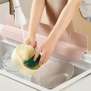 실리콘 흡착형 가드 워터펜스 처마형 설거지 방지 물튀김 싱크대 물받이 물막이