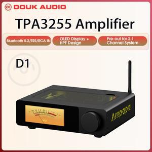 Ampapa D1  스테레오 블루투스 5.2 앰프 2.0 채널 홈 오디오 디지털 VU 미터 HPF 300Wx2