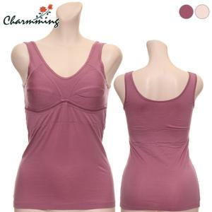 차밍 B/R101 여성 소프트터치 민소매 노몰드 브라런닝