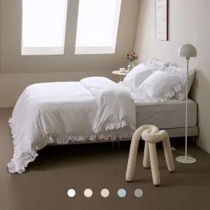 바운티풀 호텔침구 프릴 초광폭 60수 순면 이불커버 6컬러 SS/Q/K