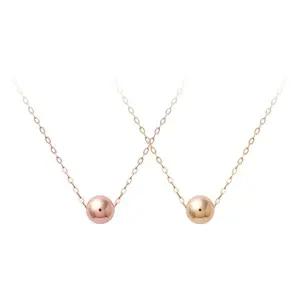 [미니아트]14K 금 볼 포인트 심플 데일리 로즈골드 골드 목걸이_6mm