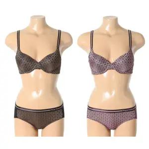 [롯데백화점]휠라언더웨어 기하학패턴 여성브라 헴팬티세트 BADR1649FF