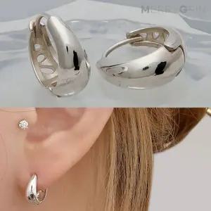 [메리그린] 925실버 물방울 링 귀걸이