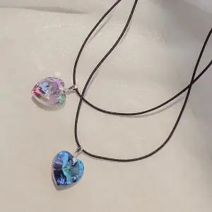 제이로렌 9N0706 퍼플블루 하트 스와로브스키 목걸이