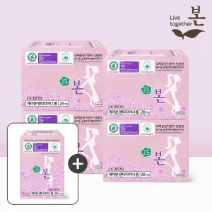유기농본 오씨본 유기농 생리대 팬티라이너 롱 28P,  4팩+라이너 1팩