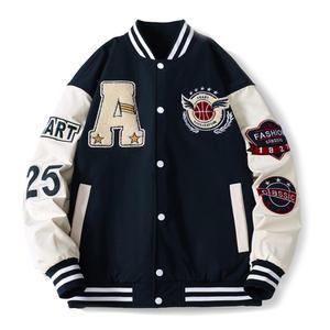 캐주얼 패치 빈티지 남성 오버핏 야구점퍼 봄 가을 간절기 점퍼