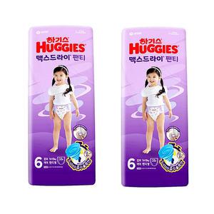 2024 하기스기저귀 맥스드라이 6단계 팬티형 여아용 38매x2팩 점보 아기기저귀