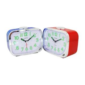 저소음 인테리어 칼라 알람 탁상 시계 시끄러운 내장 벨 Beep 알람 소리