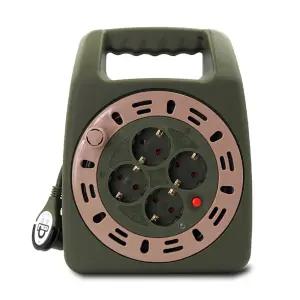 러그박스 4구 릴선 코드릴 15m 20m 30m 전기 케이블 연장 가정용 캠핑용 다용도 리드선 전기선 릴 연장선 전선릴 캠핑릴선