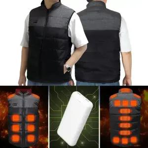 히트21 투톤 USB 발열조끼 기모안감 겨울 방한 패딩조끼 열선 온열 패딩베스트 보조배터리포함