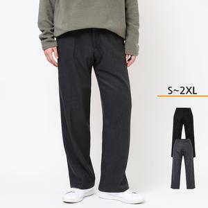 남자 울 슬랙스 와이드 일자 겨울 기모 정장 바지 캐주얼 세미 모직 팬츠 빅사이즈 통일자 남녀공용 슬렉스  ~XXL P376