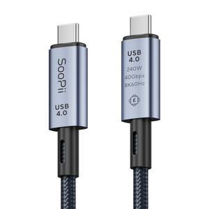 Soopii 240W 40Gbps 8K 썬더볼트 USB4 C to C 초고속 케이블 S43 2m