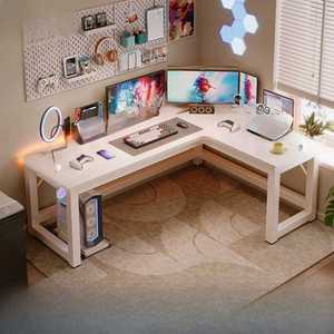 ㄱ자 코너 책상 1.2m 컴퓨터 서재 사무용 엘자 테이블 1. 밀크화이트 좌 120x80