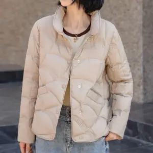 가벼운 오리털 여자숏패딩 봄 가을 경량 여성항공점퍼 퀼팅잠바