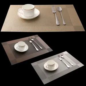 1개+1개 호텔 방수 식탁 플레이팅 격자 테이블 식탁매트 방수매트 1인용 개인패드