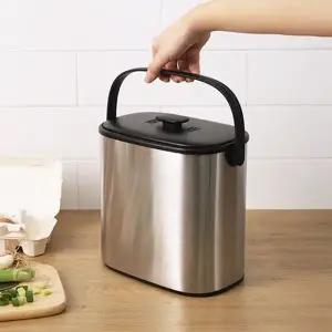 싱크대용 304 위생스텐 냄새차단 음식물 쓰레기통 5L_20876061