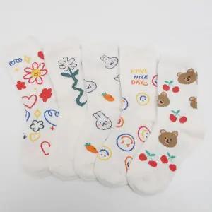 [하프클럽/지앤양말](무배)유아아동양말 g깜직스마일 5족세트 남아아기여아 곰양말