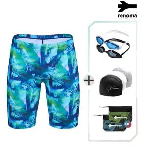 [롯데백화점]레노마 남성4부실내수영복T수경수모세트  MS2F809SET_BU
