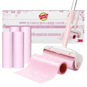 3M 돌돌이 테이프클리너 롤크리너 대형 클린컷 체리블라썸 롱핸들 밀대 세트